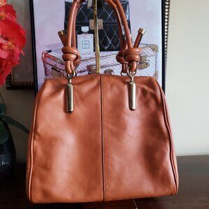 Beautiful Unique Chloe Handbag Orange Leather Gold Hardware